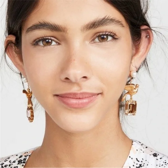 Oscar De La Renta RUNWAY Gold Dove
Mismatched Gem Earrings - Picture 4 of 14